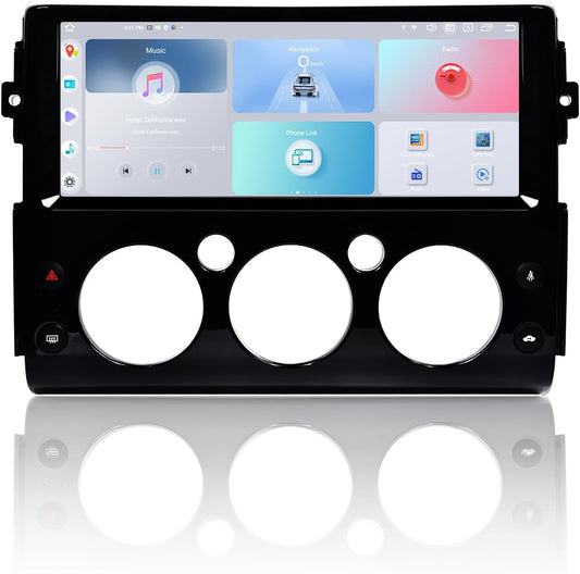 Roadanvi 12.3" X12 Head Unit for Toyota FJ Cruiser 2007-2018 Wireless CarPlay Andorid Auto Radio Bluetooth 2K Car Stereo QLED Touchscreen GPS Navigation Black