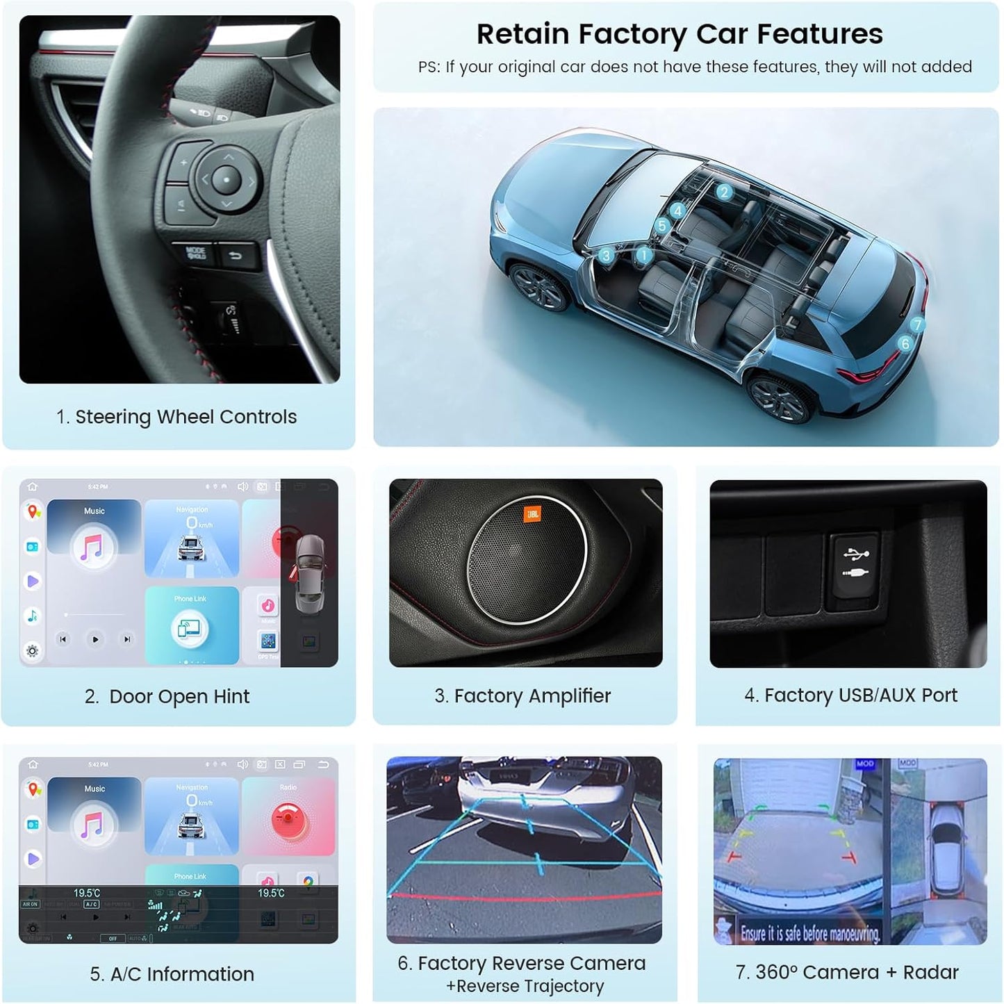 Roadanvi X12 Head Unit Android Auto Nissan X-Trail Qashqai 2014-2020 Wireless Carplay Android Auto 8" QLED Touch Screen Car Radio DSP GPS Navigation 4G+64G