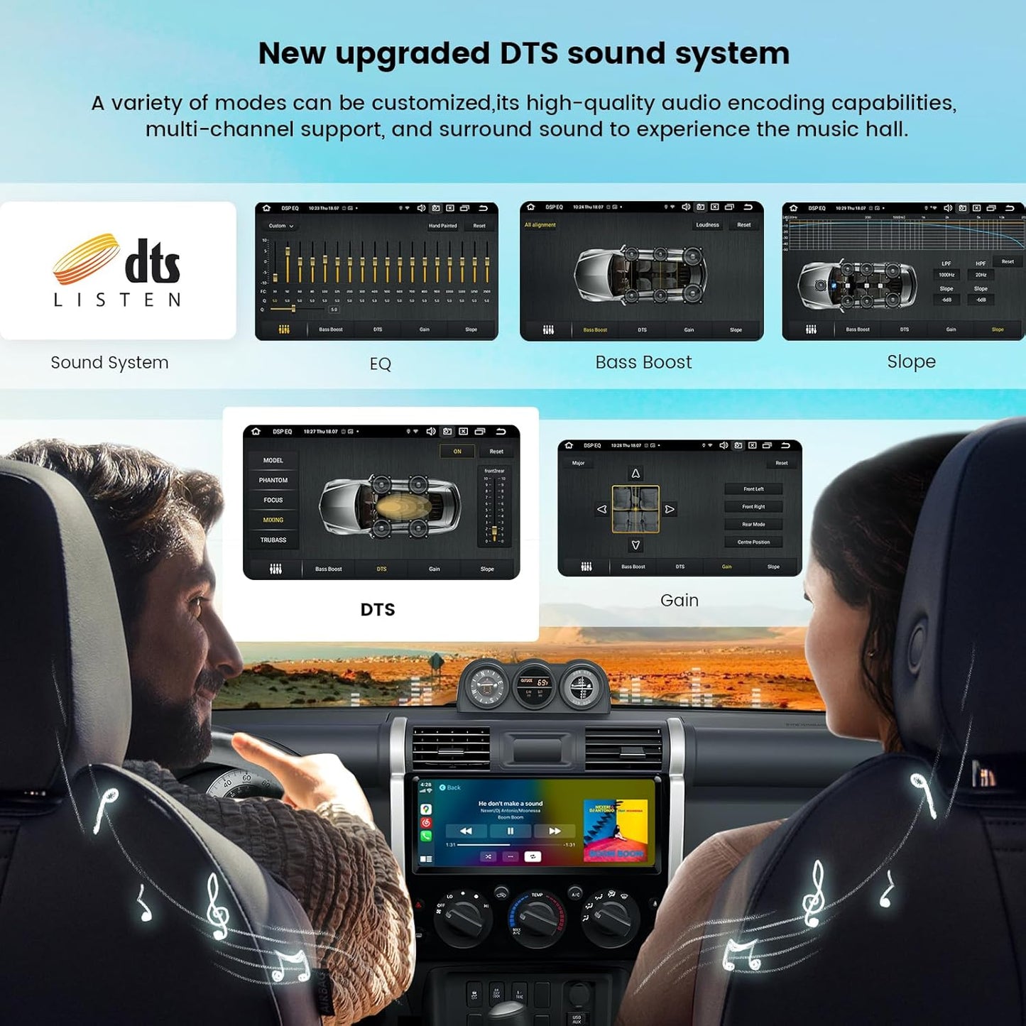 Roadanvi 12.3" X12 Head Unit for Toyota FJ Cruiser 2007-2018 Wireless CarPlay Andorid Auto Radio Bluetooth 2K Car Stereo QLED Touchscreen GPS Navigation Black