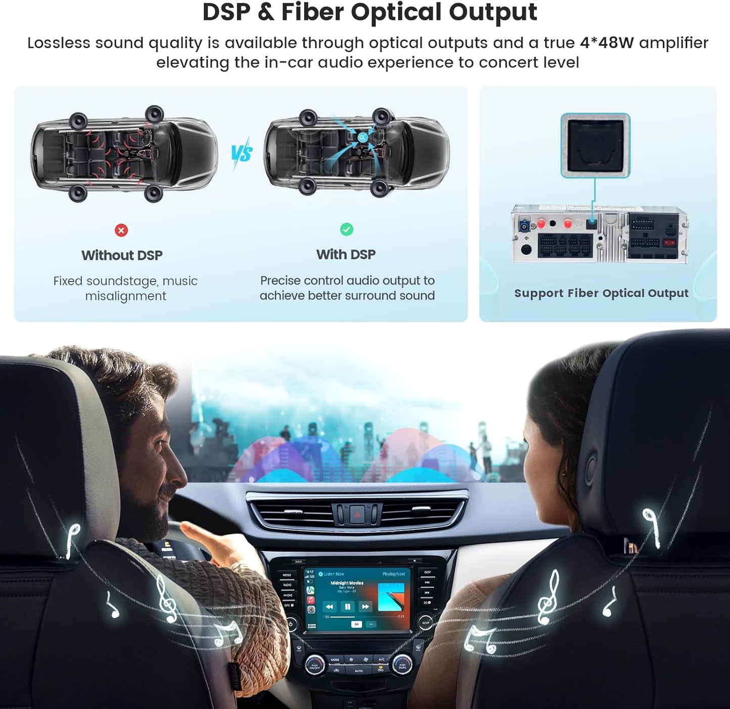 Roadanvi X12 Head Unit Android Auto Nissan X-Trail Qashqai 2014-2020 Wireless Carplay Android Auto 8" QLED Touch Screen Car Radio DSP GPS Navigation 4G+64G