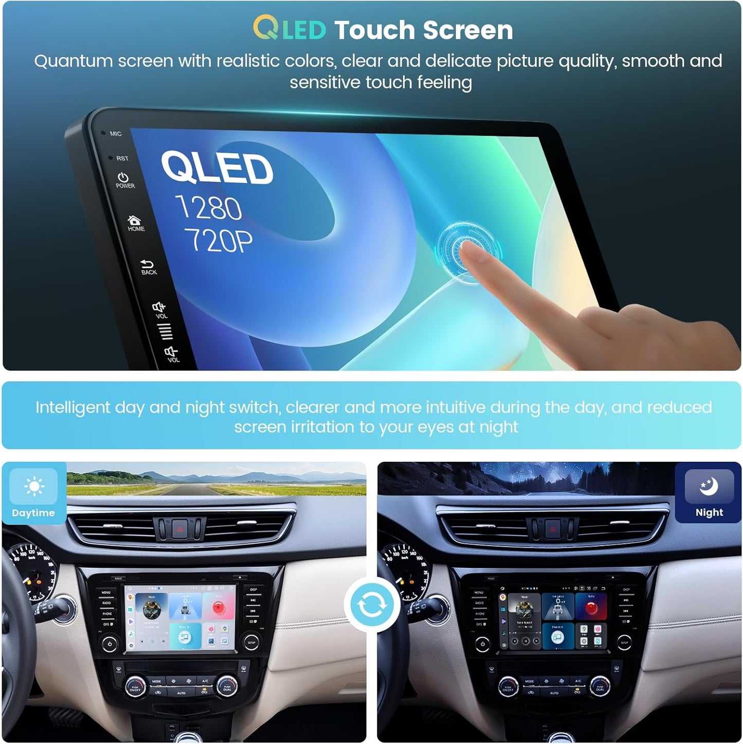 Roadanvi X12 Head Unit Android Auto Nissan X-Trail Qashqai 2014-2020 Wireless Carplay Android Auto 8" QLED Touch Screen Car Radio DSP GPS Navigation 4G+64G