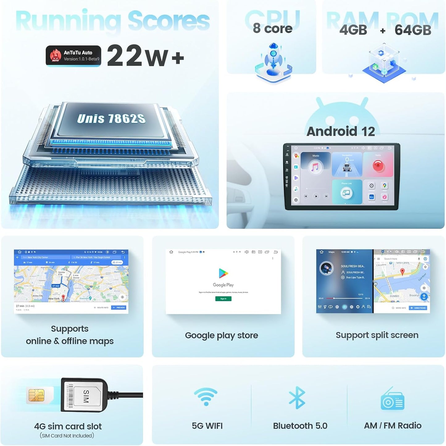 Roadanvi X12 Head Unit Android Auto Nissan X-Trail Qashqai 2014-2020 Wireless Carplay Android Auto 8" QLED Touch Screen Car Radio DSP GPS Navigation 4G+64G