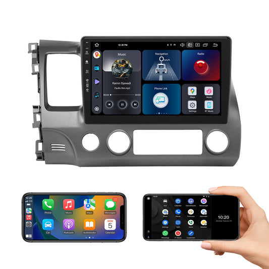 Roadanvi X12 Car Radio for Honda Civic 2007-2011 Android 12 Navigation 10.2" Touch Screen WiFi Wireless CarPlay GPS 8G+128G