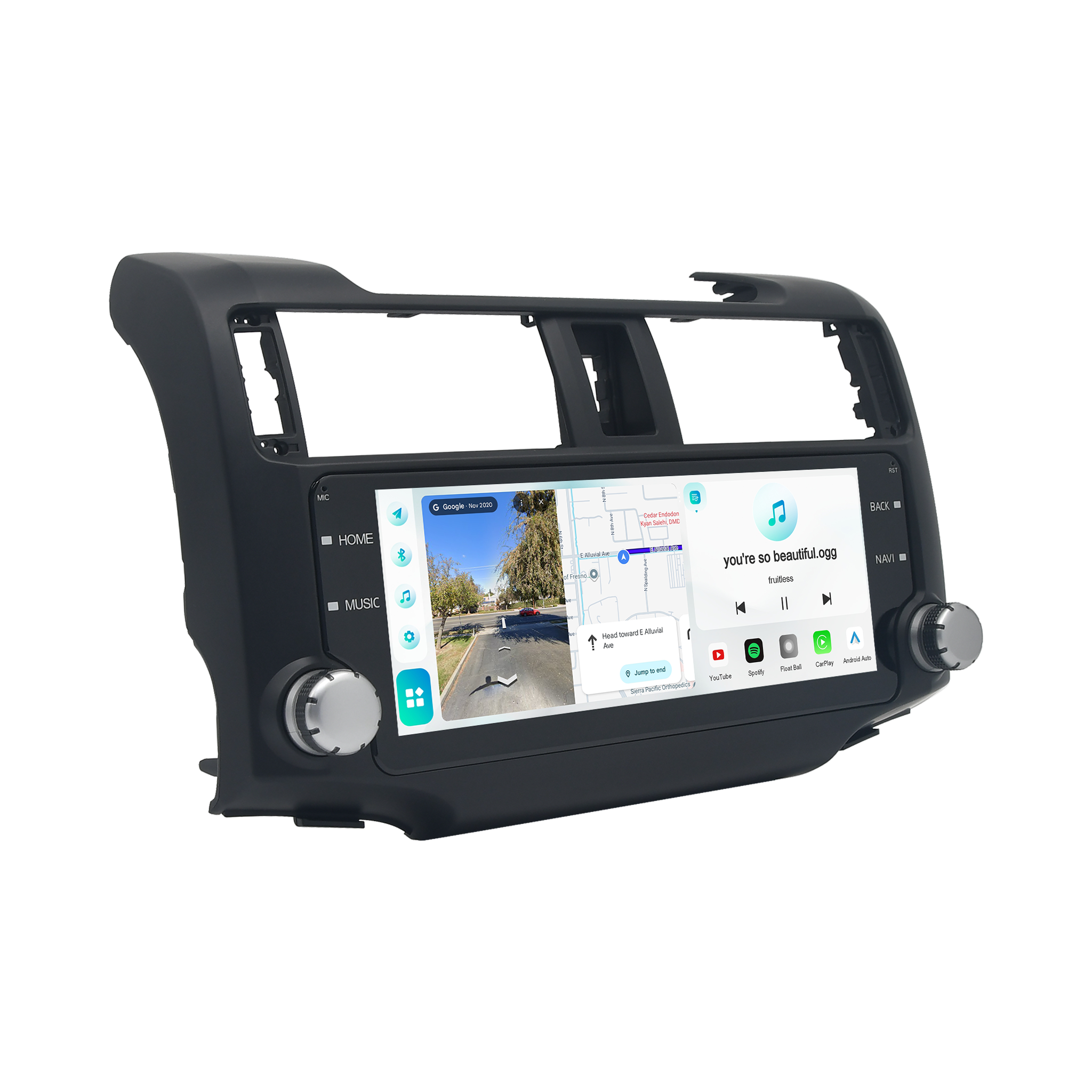Roadanvi X14 6G+128G 10.25" Head Unit for Toyota 4Runner 2010-2023 Wireless Carplay Android Auto 4G LTE Car Radio 2K 1920×720 QLED Touch Screen Car Stereo Android 14 GPS Navigation,Black