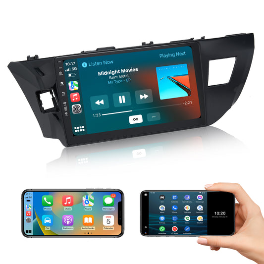 Roadanvi X12 10.2" Android 12 Car Stereo for Toyota Corolla 2014 2015 2016 Carplay Android Auto Car Radio WiFi+4G LTE 1280x720 QLED Touch Screen Head Unit Bluetooth 4GB+64GB GPS Navigation