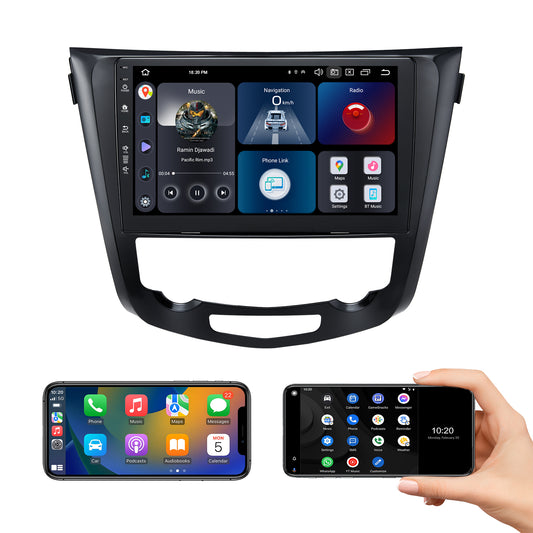 Roadanvi X12 Car Stereo for Nissan X-Trail Qashqai Rogue 2014-2020 Wireless CarPlay & Android Auto Car Radio 4G LTE GPS Navigation 10.2" QLED Touch Screen Head Unit 4GB RAM+64GB ROM