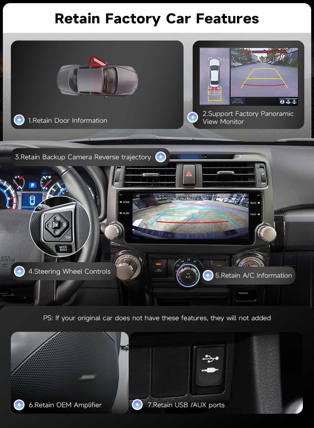 Roadanvi X14 6G+128G 10.25" Head Unit for Toyota 4Runner 2010-2023 Wireless Carplay Android Auto 4G LTE Car Radio 2K 1920×720 QLED Touch Screen Car Stereo Android 14 GPS Navigation,Black