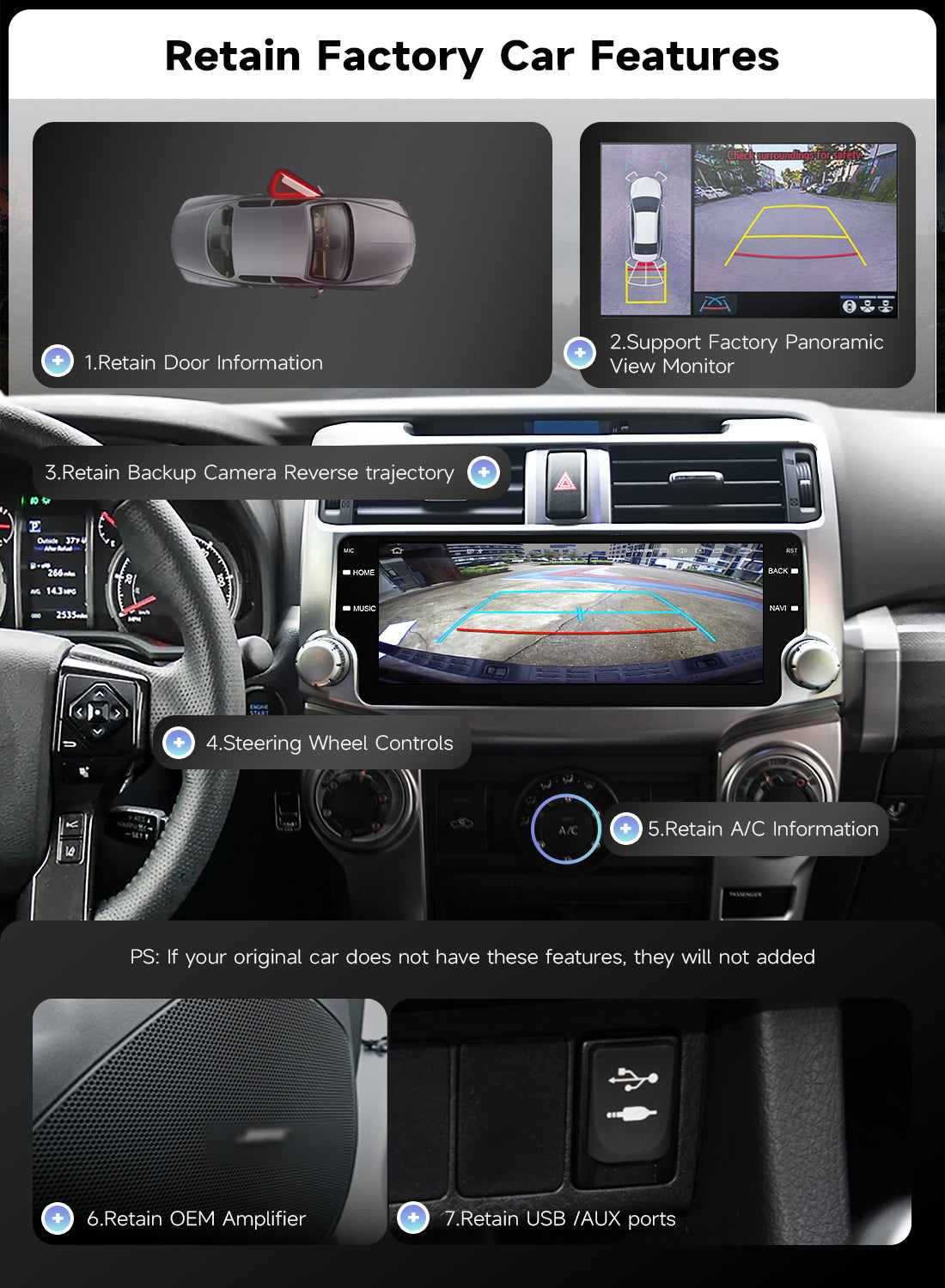 Roadanvi Android 14 2K 10.25" Head Unit for Toyota 4Runner 2010-2023 Wireless Carplay Android Auto 4G LTE WiFi Car Radio 1920×720 QLED Touch Screen Car Stereo DTS GPS Navigation 6G+128G,Silver