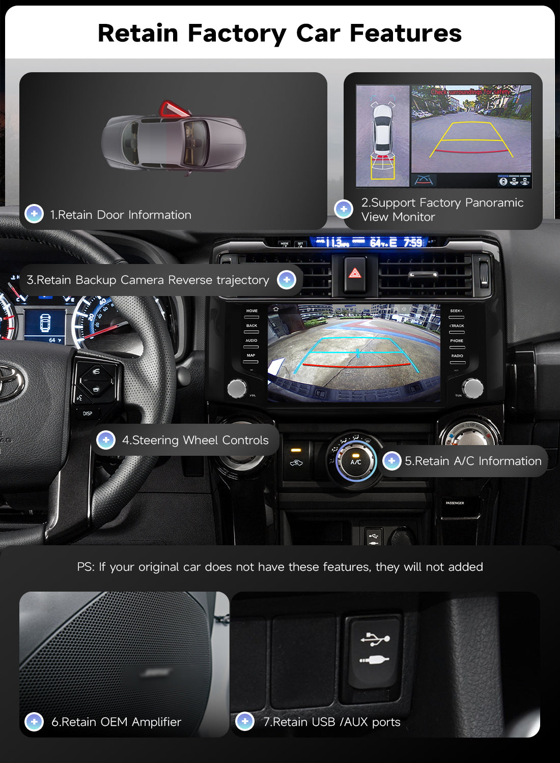 Roadanvi Android 14 Car Stereo for Toyota 4Runner 2010-2023 with Wireless Carplay & Android Auto, 4G LTE, 9" Touch Screen Head Unit, GPS Navigation, Radio, Bluetooth 5.2, 5G WiFi, 6G+128G Black