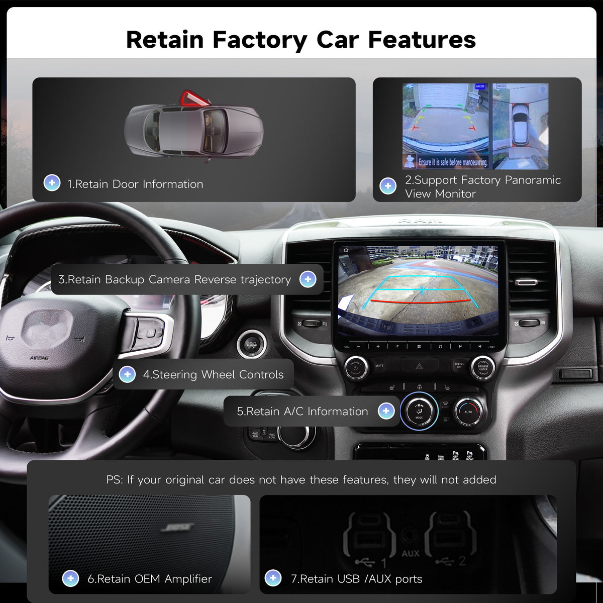 Roadanvi X14 6GB+128GB Car Radio for Dodge RAM AUTO AC 2019-2022 10.2 Inch QLED Screen, Wireless CarPlay, Android Auto, Android 14, Plug and Play Upgrade, 4G LTE/5G WiFi