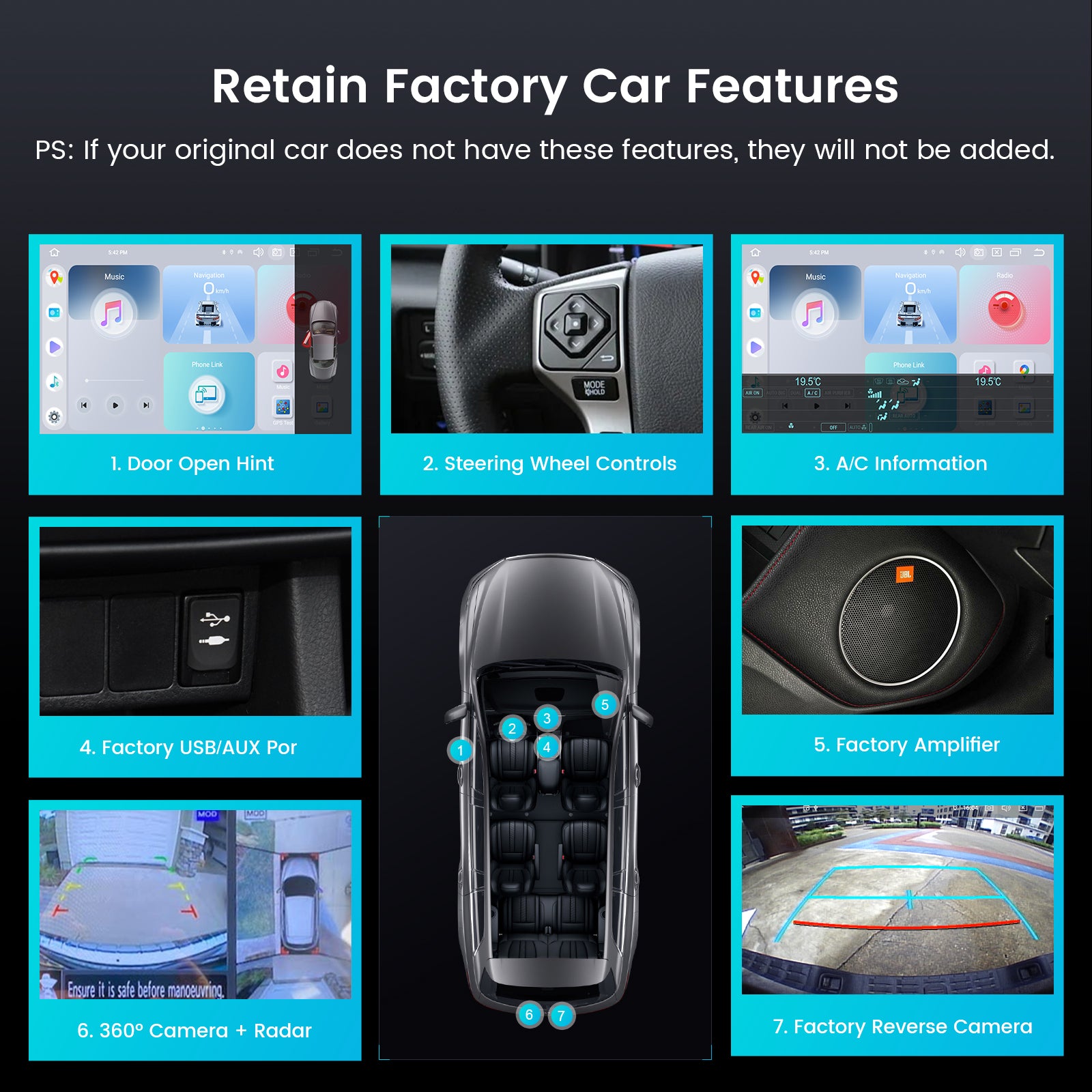 Roadanvi X12 2K 10.25" 4G+64G Car Stereo for Toyota 4Runner 2010-2019 Wireless Carplay Android Auto 4G LTE Car Radio Head Unit 1920×720 QLED Touch Screen DSP GPS Navigation Android 12 Sliver
