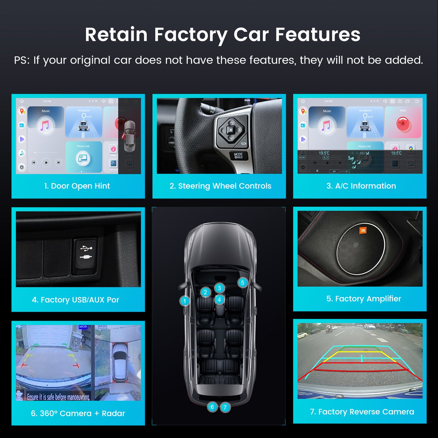 Roadanvi X12 10.25" 8G+128G Car Stereo for Toyota 4Runner 2010-2019 Wireless Carplay Android Auto 4G LTE Car Radio 2K 1920 * 720 QLED Touch Screen Head Unit DSP Android 12 GPS Navigation Black