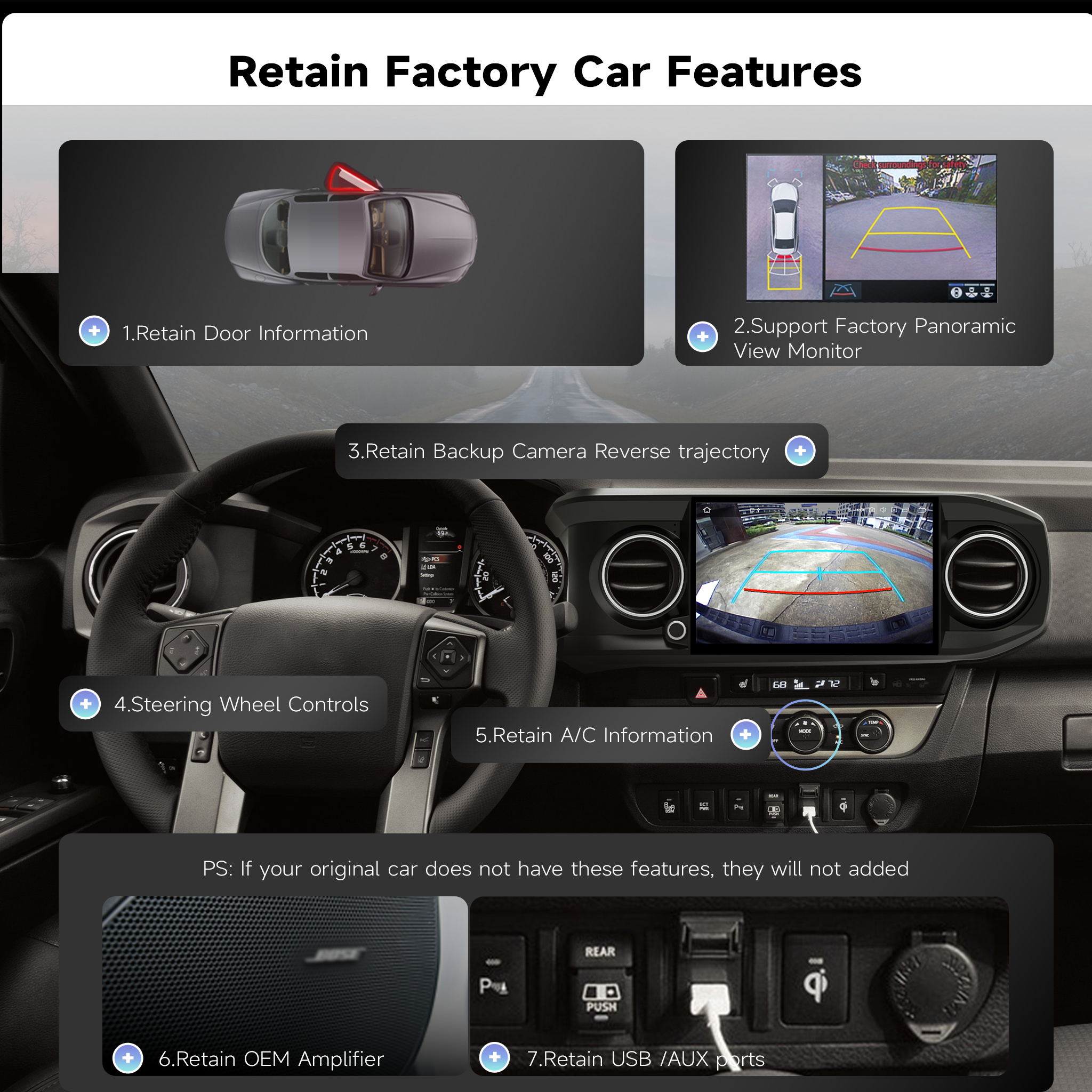Roadanvi Android 14 11.6" Head Unit for Toyota Tacoma 2016-2023, Wireless CarPlay & Android Auto,6GB+128GB Gyro GPS Navigation, Car Radio,Plug and Play Stereo,knobs,X14 Series