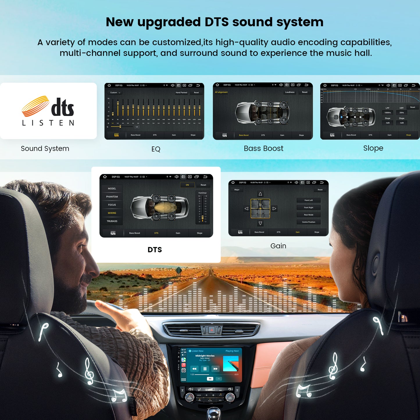 Roadanvi X12 Car Stereo for Nissan X-Trail Qashqai Rogue 2014-2020 Wireless CarPlay & Android Auto Car Radio 4G LTE GPS Navigation 10.2" QLED Touch Screen Head Unit 4GB RAM+64GB ROM