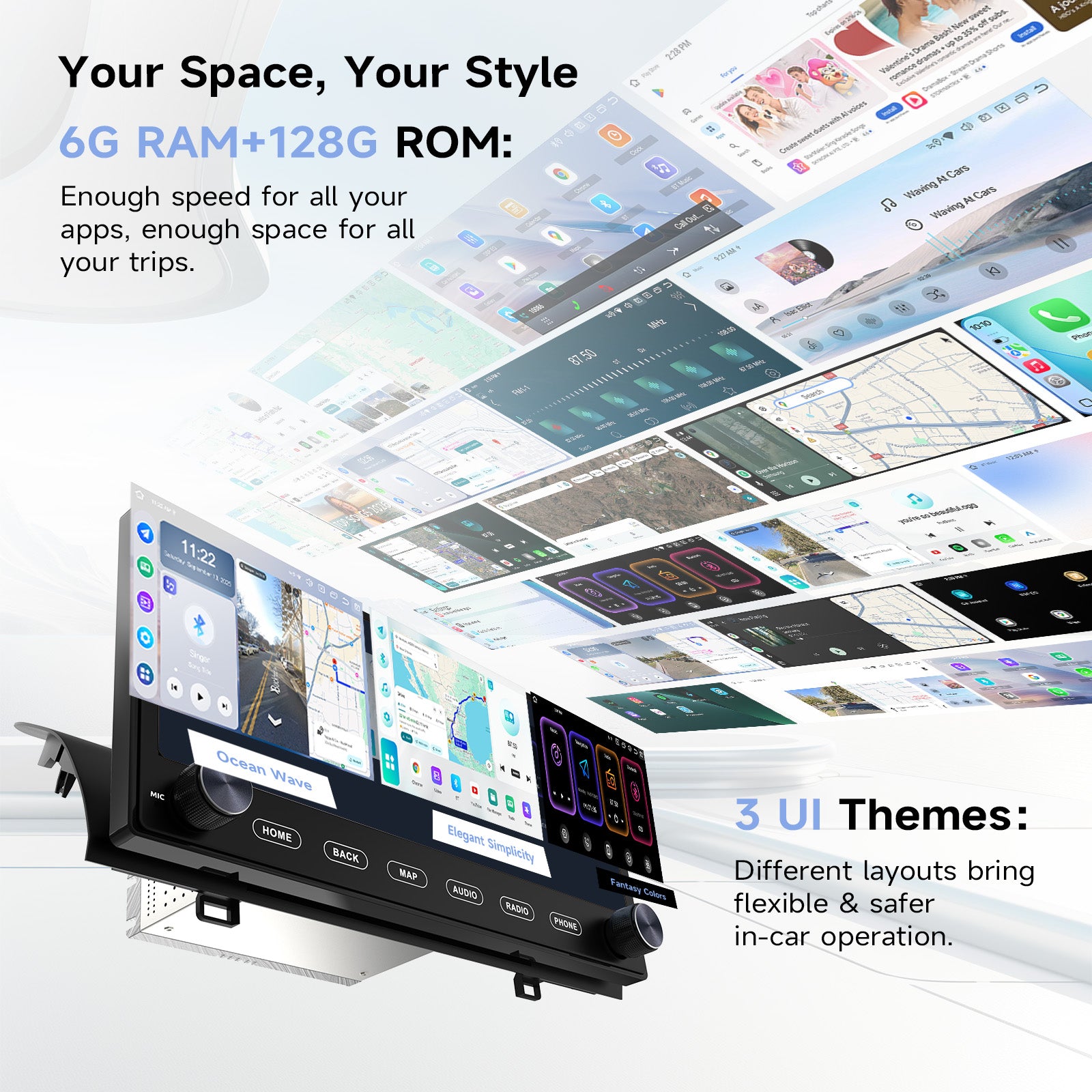 Roadanvi Android 14 12.3" Car Stereo for Honda Accord 10th 2018-2021 Wireless Carplay Andorid Auto 6G+128G WiFi 4G LTE 2K QLED Touch Screen Car Radio GPS Navigation Bluetooth 5.2 Head Unit wirh knobs