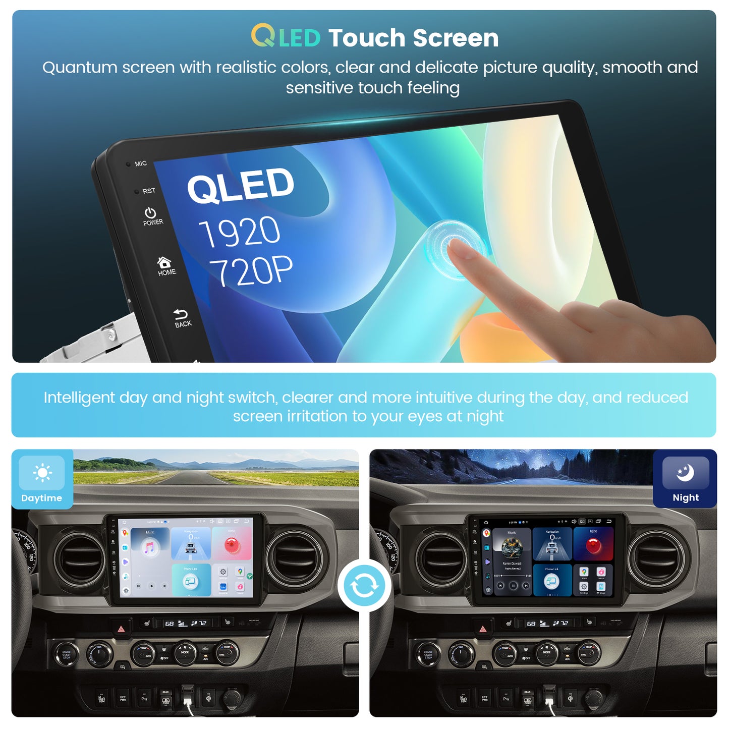 Roadanvi X12 Car Stereo for Toyota Tacoma 2016-2022 with Wireless Apple Carplay & Android Auto, 10.2" Touch Screen Head Unit, GPS Radio, 4G RAM+64G ROM, Bluetooth 5.0, 5G WiFi, 4G LTE