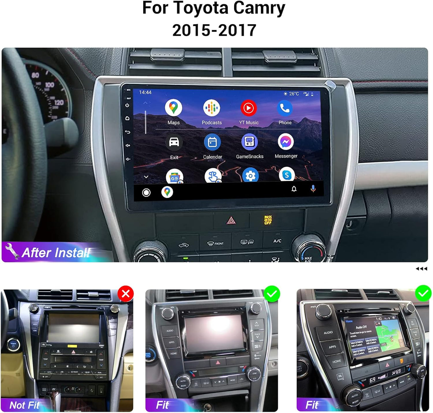 Roadanvi F10 For Toyota Camry 2015 2016 2017 Car Stereo IPS Screen DSP 1280*720 GPS Wifi Apple Carplay 8G RAM +128G ROM Radio