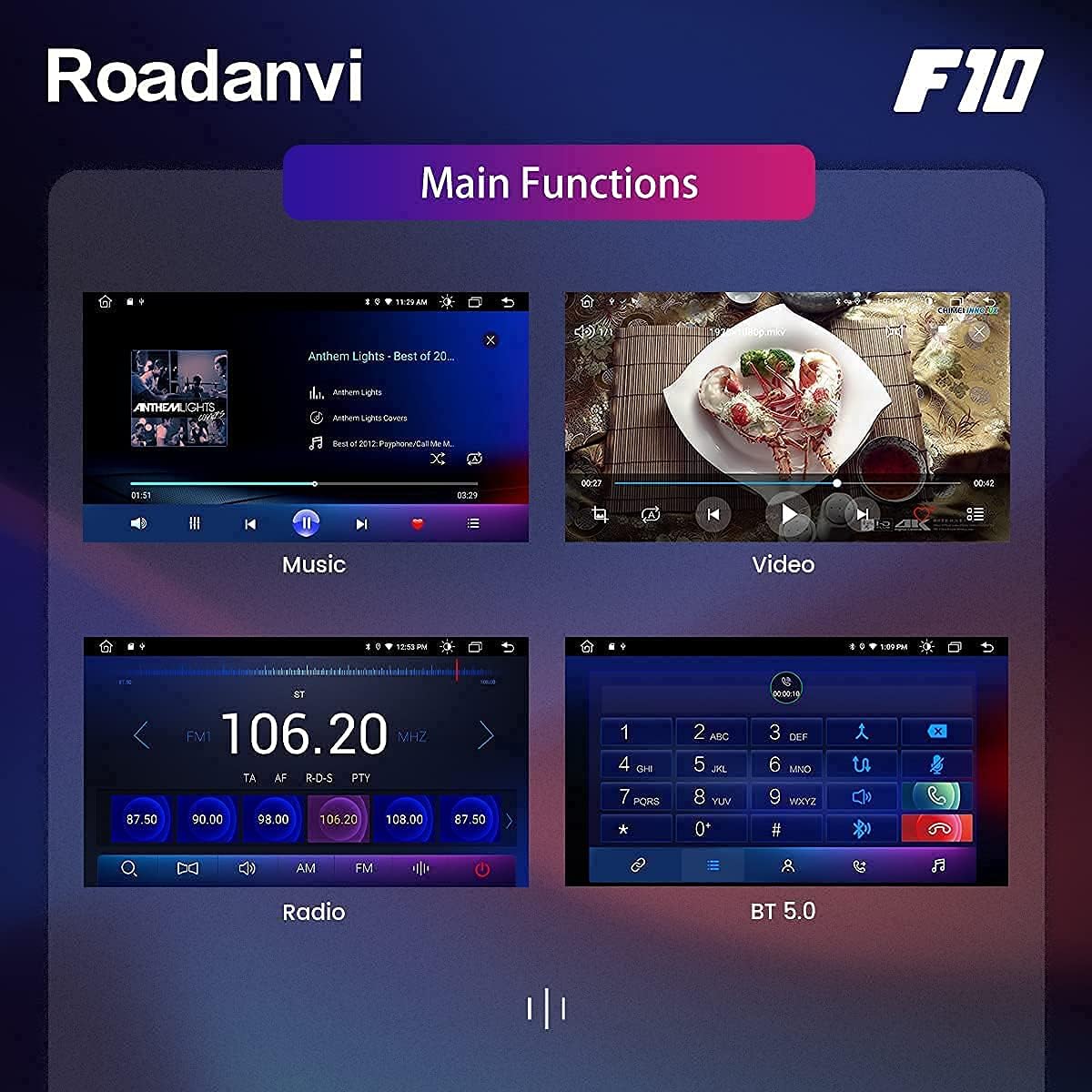 Roadanvi voor Mazda 6 2009 2010 2011 2012 Android Auto Radio Carplay bluetooth 5.0 4GB RAM + 64GB ROM 9 "Touchscreen 1280x720 DAB Wifi Bluetooth Auto GPS Navigatie