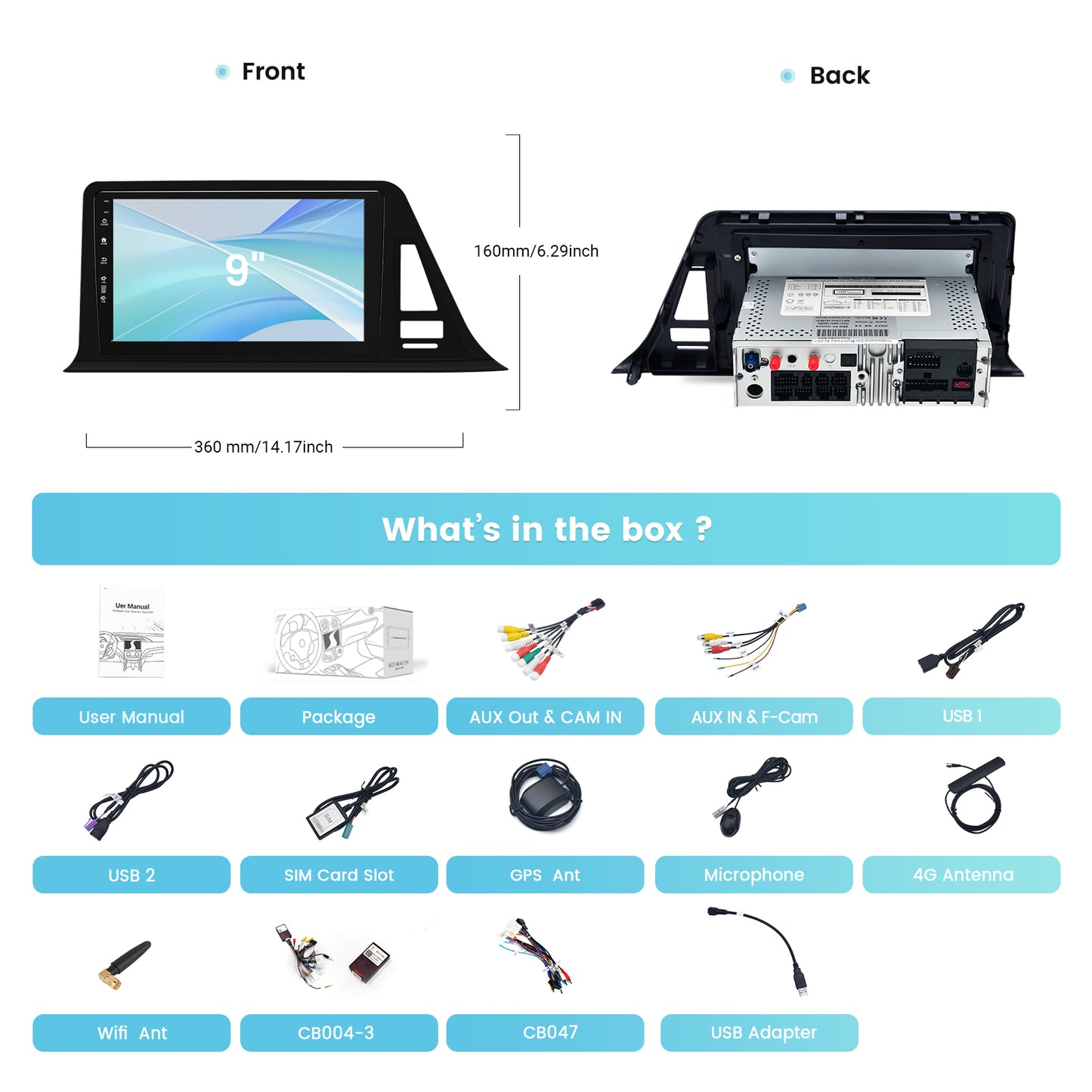 Roadanvi X12 Car Stereo for Toyota CHR 2016-2020 Carplay & Android Auto Head Unit, WiFi & 4G LTE GPS Navigation 1280x720 QLED 9" Touch Screen 4GB+64GB Bluetooth
