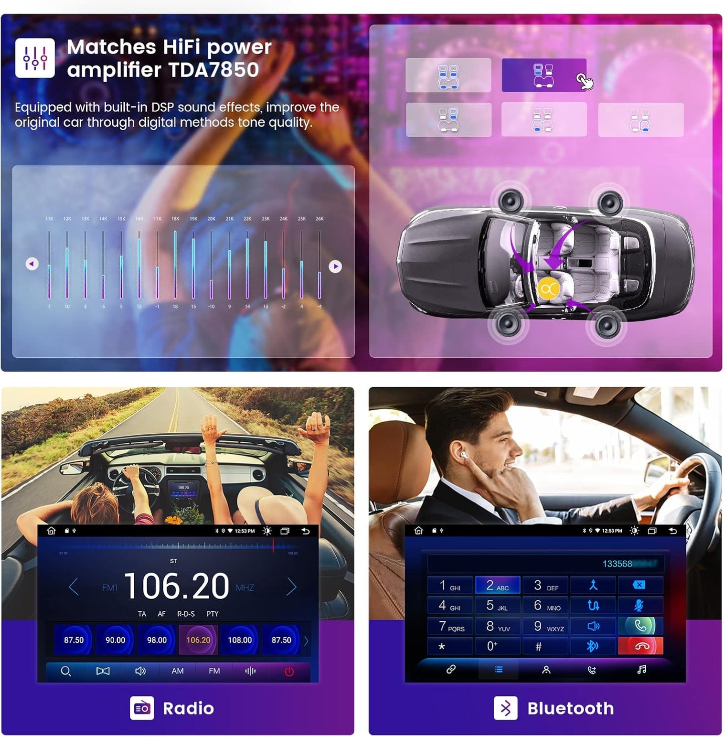 Roadanvi 10.2" Android Car Stereo for Toyota RAV4 2019 2020 2021 2022: Carplay, Android Auto, Bluetooth, GPS Navigation, 4GB+64GB Head Unit with WiFi+4G LTE, 1280x720 IPS Touch Screen