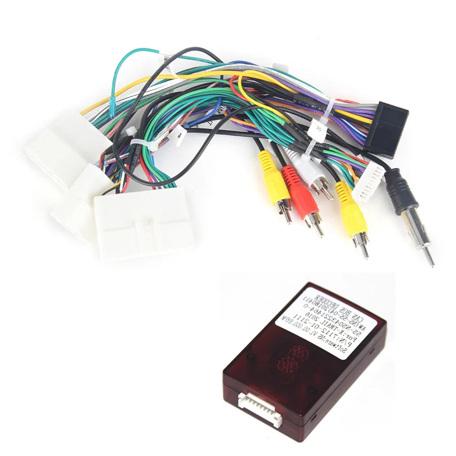 Roadanvi Car Radio Installation CANBUS Adapter & Wire Harness for Nissan X-Trail Qashqai Rogue Rogue Navara NP300 2014-2018, Nissan Kicks 2016-2018, Nissan Maxima Murano CB008 Canbus Decoder Support Amplifier SWC AUX 360 Camera