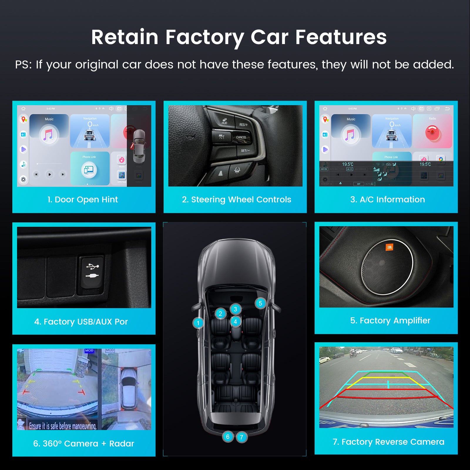Car Stereo Retain factory features
