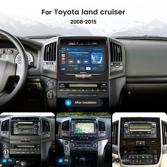 Roadanvi X12 Car Stereo for Toyota Land Cruiser 2008-2015 Wireless Carplay & Android Auto Car Radio  10.2" QLED Screen | Wifi+4G LTE | 6G+64G | DTS|GPS Navigation Head Unit |