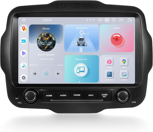 Roadanvi X12 Car Radio for Jeep Renegade 2015-2022 Wireless Carplay Android Auto GPS Car Stereo 9" Touch Screen Head Unit Car Stereo Navigation Bluetooth WiFi 4G LTE