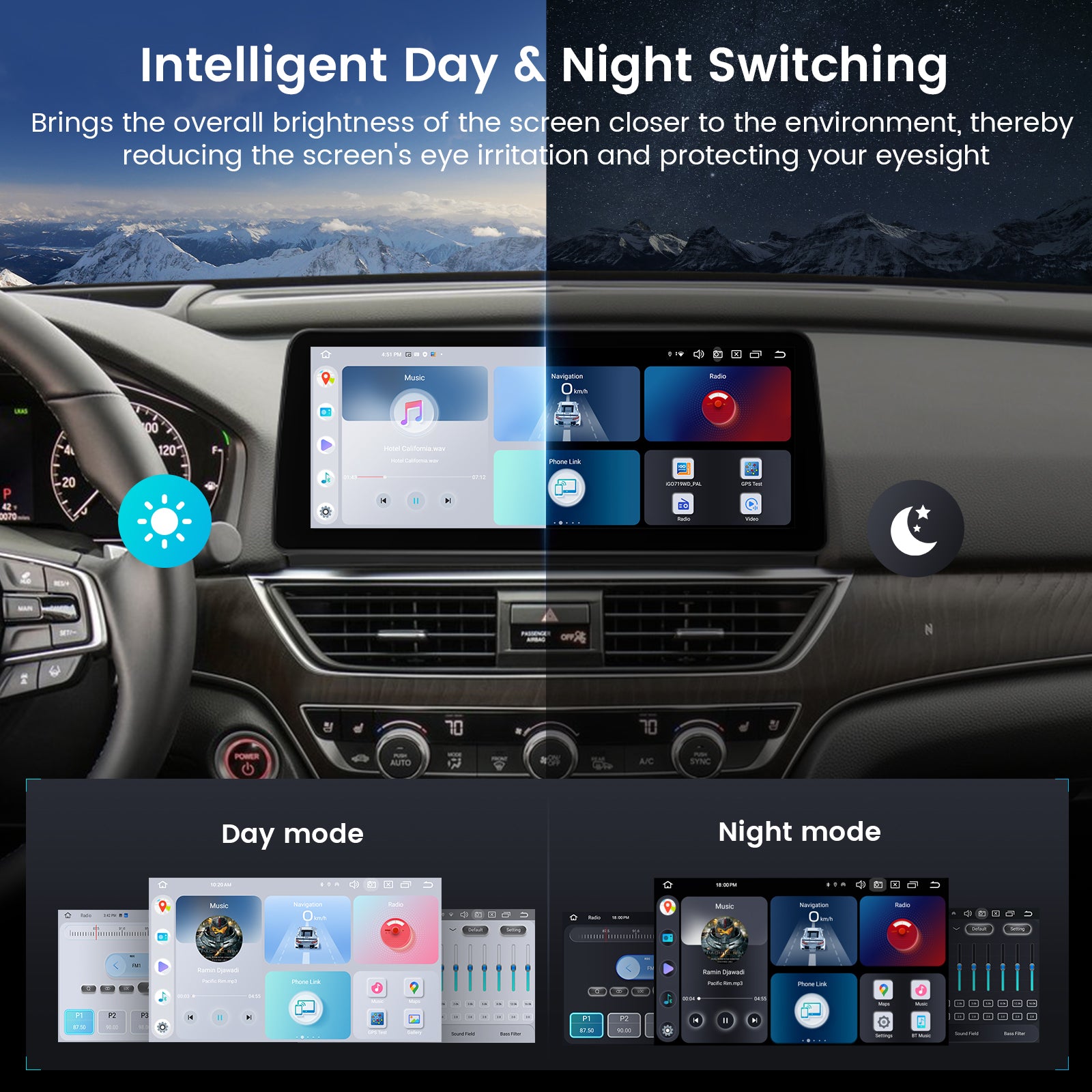 Roadanvi X12 12.3" Car Stereo for Honda Accord 10th 2018-2021 Wireless Carplay Andorid Auto WiFi 4G LTE 2K QLED 1920x720 Touch Screen Car Radio GPS Navigation Bluetooth Head Unit 8GB+128GB