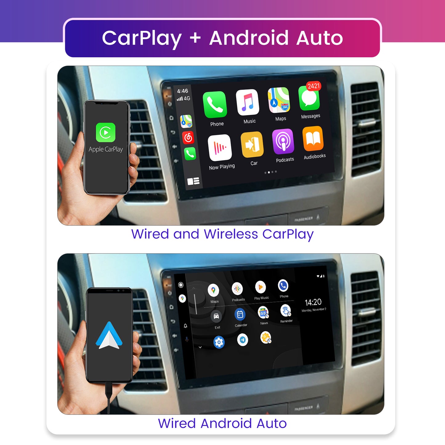 Roadanvi F10 for Mitsubishi Outlander 2007 2008 2009 2010 2011 2012 2013 Car GPS Navigation AI Voice Control Apple Carplay Android Auto 4G 64G DSP Stereo