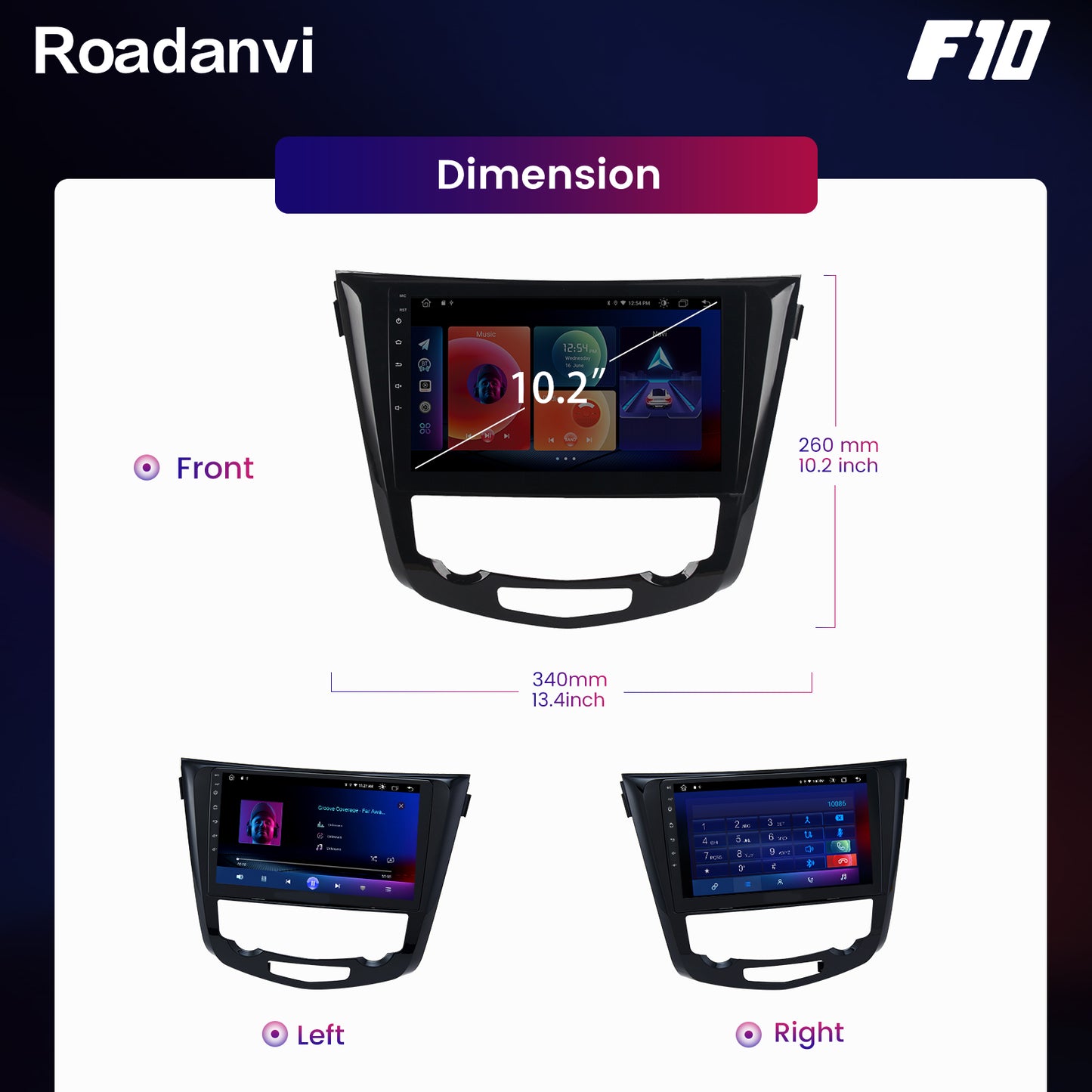 Roadanvi F10 For Nissan X-Trail Qashqai Rogue 2014 2015 2016 2017 2018 Car Stereo Apple Carplay GPS 4*50W
