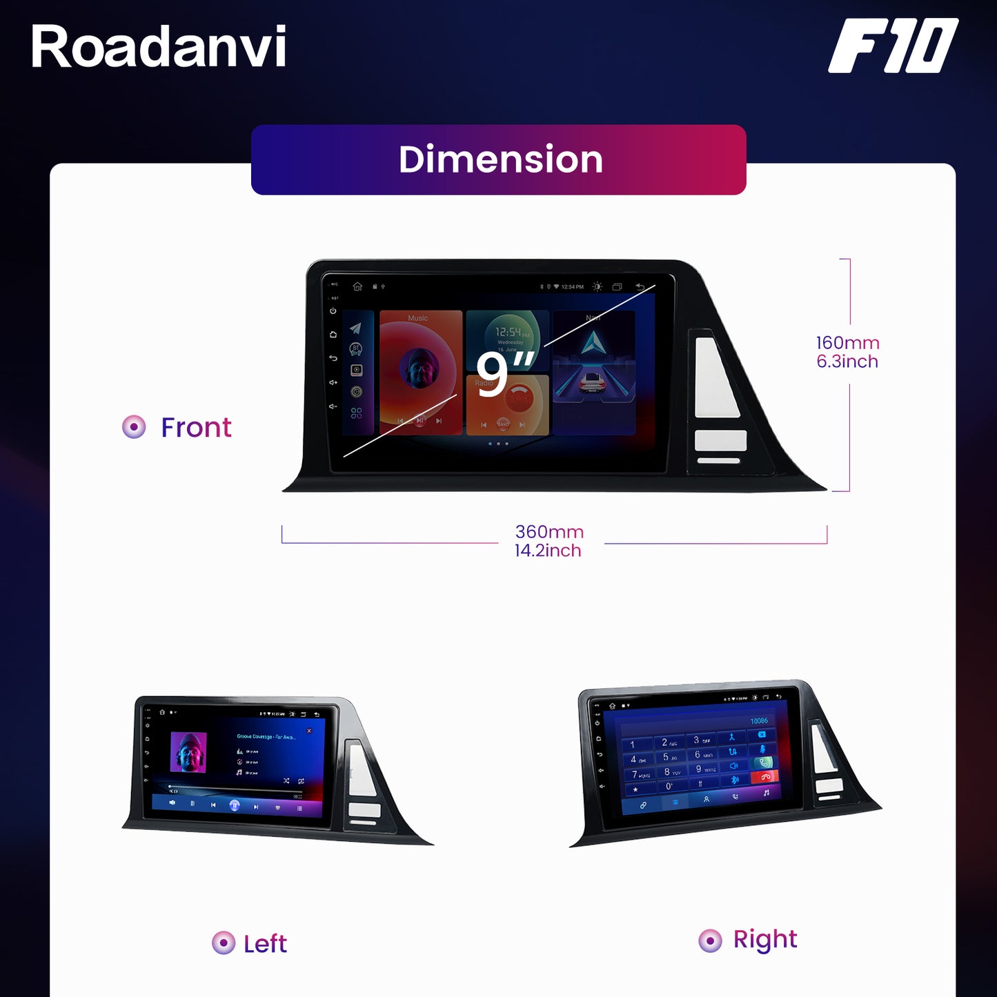 Roadanvi F10 For Toyota CHR 2016 2017 2018 Car GPS Navigation 10.2 Inch Touch screen TDA7851 Android Auto Stereo
