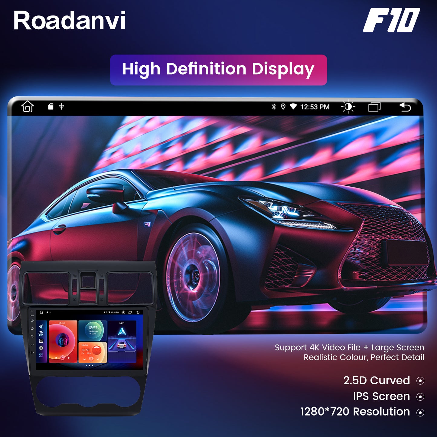 Roadanvi F10 For Subaru Forester 4 Impreza WRX 2012 2013 2014 2015 Car Stereo Apple Carplay IPS Screen 9 Inch 4G RAM Wifi GPS Navigation
