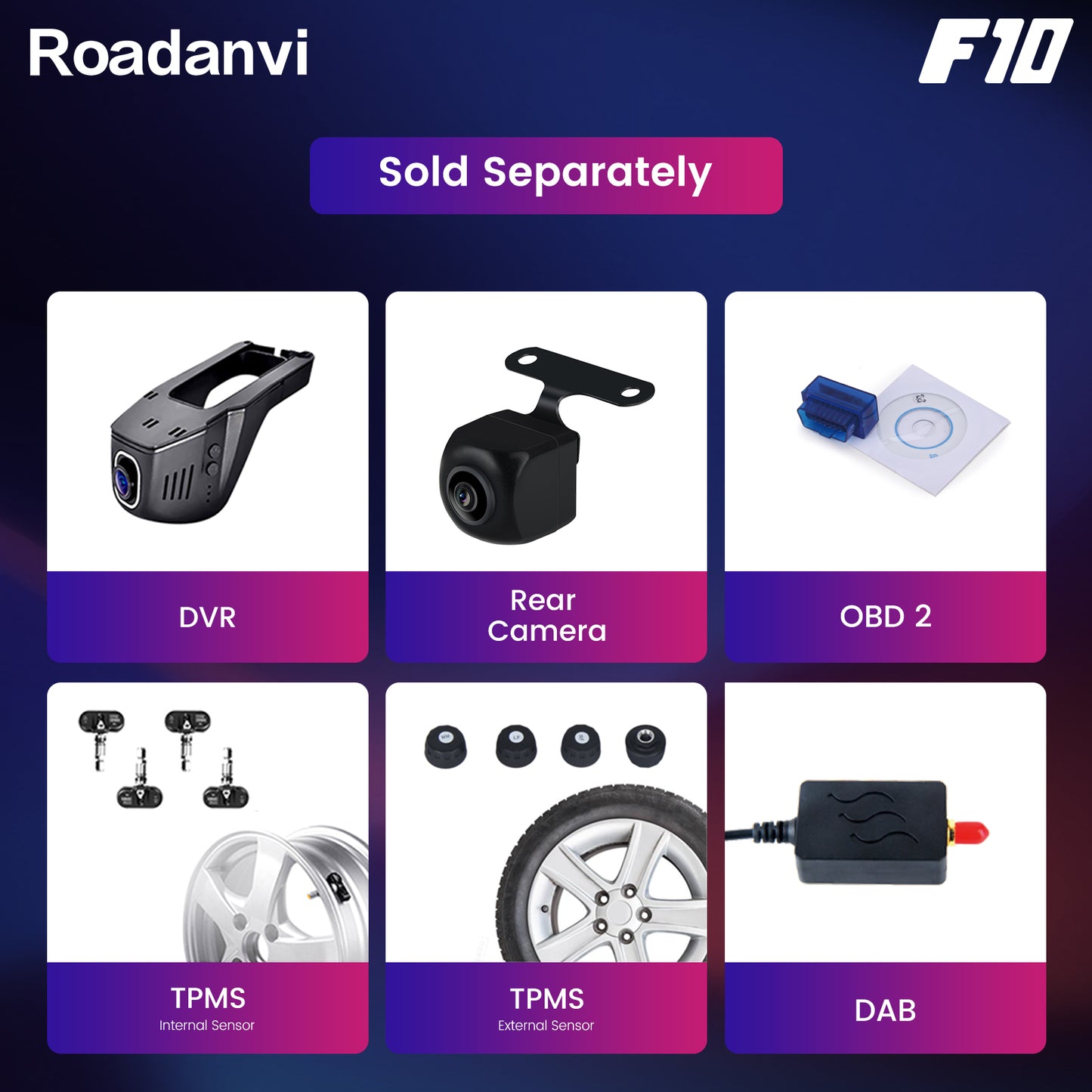 Roadanvi F10 For Single Din Universal Car Radio Android 7 inch Touch screen 2.5D 4*50W Apple Carplay Auto GPS