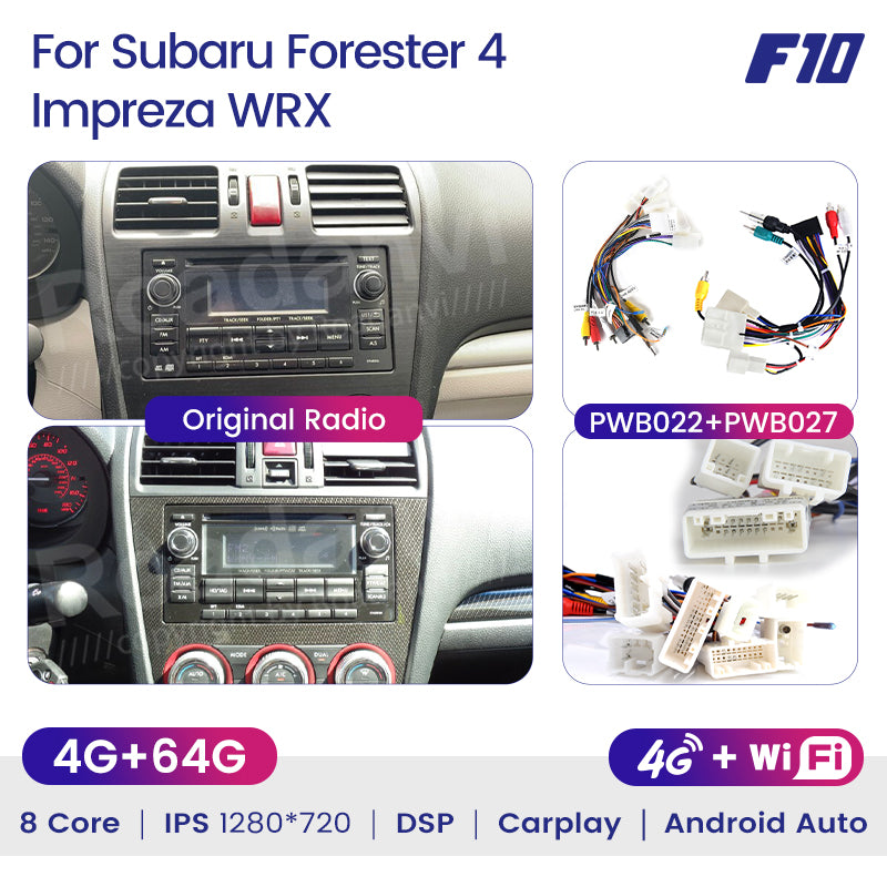 Roadanvi F10 For Subaru Forester 4 Impreza WRX 2012 2013 2014 2015 Car Stereo Apple Carplay IPS Screen 9 Inch 4G RAM Wifi GPS Navigation