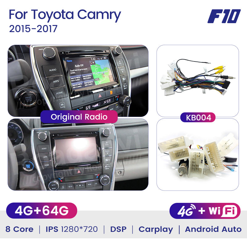 Roadanvi F10 For Toyota Camry 2015 2016 2017 Car Stereo IPS Screen DSP 1280*720 GPS Wifi Apple Carplay Radio Android