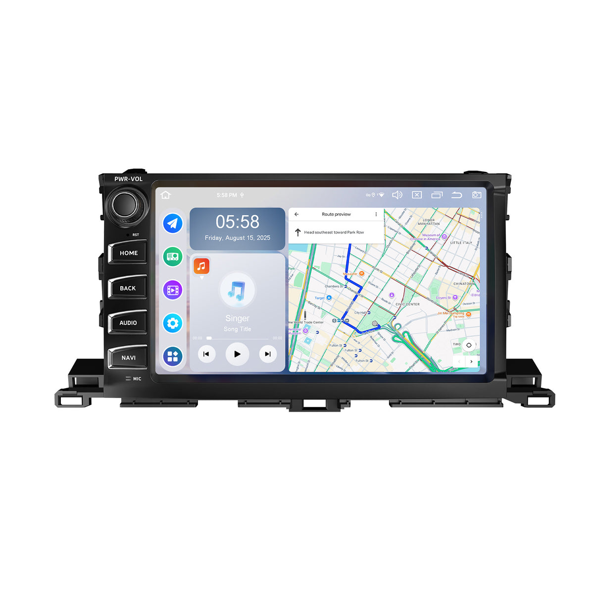 Roadanvi X14 6G+128G 10.2" Car Radio for Toyota Highlander 2015-2019 Wireless Carplay Android Auto Head Unit Car Stereo WiFi 4G LTE GPS Navigation 1280x720 QLED Touch Screen