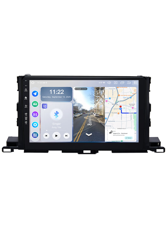 Roadanvi X14 6G+128G 10.2" Car Radio for Toyota Highlander 2015-2019 Wireless Carplay Android Auto Head Unit Car Stereo WiFi 4G LTE GPS Navigation 1280x720 QLED Touch Screen