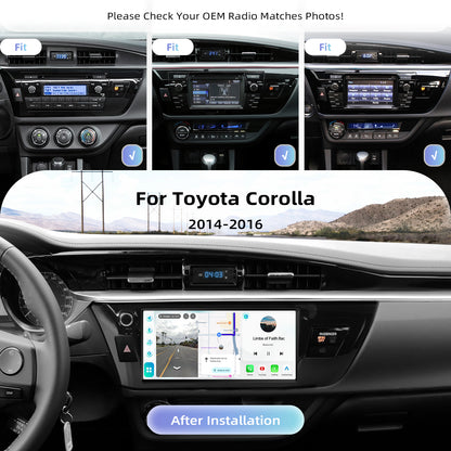 Roadanvi Android 14 6G+128GB 10.33" Car Stereo for Toyota Corolla 2014-2016 Wireless Carplay & Android Auto,Bluetooth 5.2 Head Unit,4G LTE,5G WiFi,QLED Touch Screen Radio,GPS Navigation,X14 Series