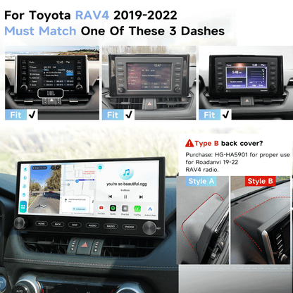 Roadanvi X14 12.3" 6G+128G Car Stereo for Toyota RAV4 2019-2022 Wireless Apple Carplay Android Auto Car Radio Bluetooth5.2 Android 14 Head Unit QLED Touch Screen 1920x720 GPS Navigation with knobs