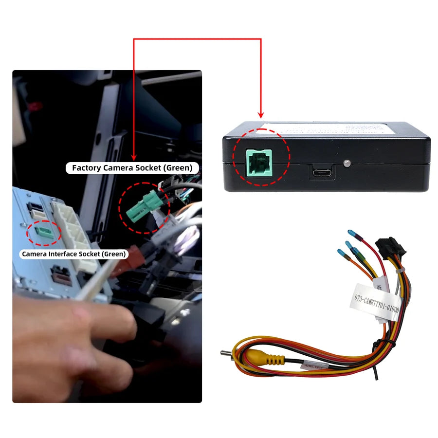 Toyota OEM Backup Camera Converter for 2022+ RAV4 / Tundra / Tacoma/ Corolla – Plug & Play Factory Camera Retention Adapter