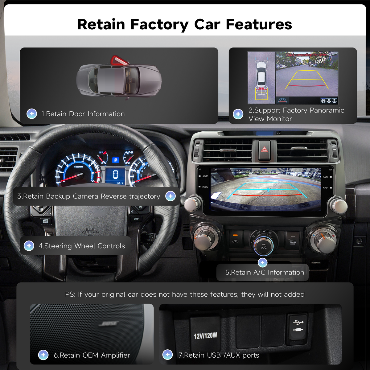 Roadanvi X14 Wireless CarPlay & Android Auto Head Unit for Toyota 4Runner 2010-2023 10.25" 2K QLED, Supports 360° Camera, Android 14, 6GB+128GB