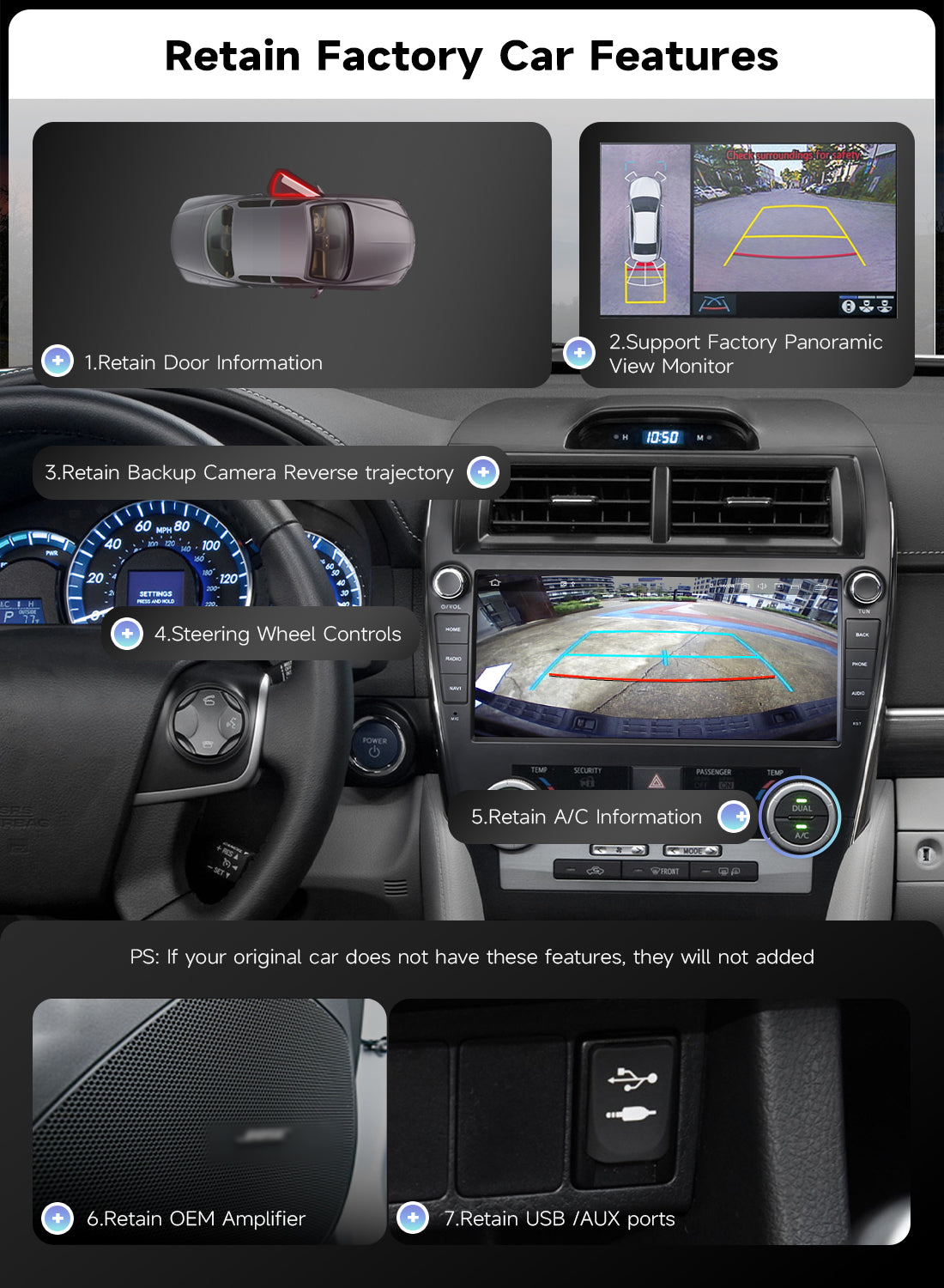Roadanvi X14 6G+128G Car Stereo for Toyota Camry 2012 2013 2014 Wireless Carplay Android Auto Car Radio Bluetooth 5.2 Android 14 Head Unit GPS Navigation WiFi 4G LTE 10.33" QLED Touch Screen