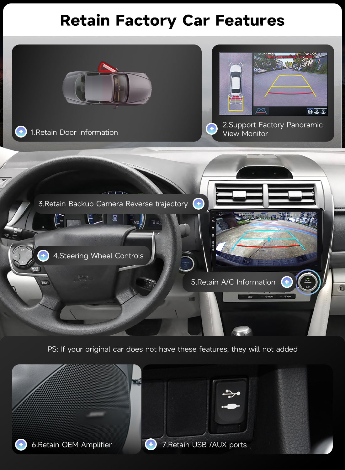 Roadanvi Android 14 6G+128G 10.2" Car Stereo for Toyota Camry 2012-2014 Wireless Carplay Android Auto Car Radio GPS Navigation Bluetooth 5.2 Head Unit WiFi 4G LTE 1280x720 QLED Touch Screen, X14