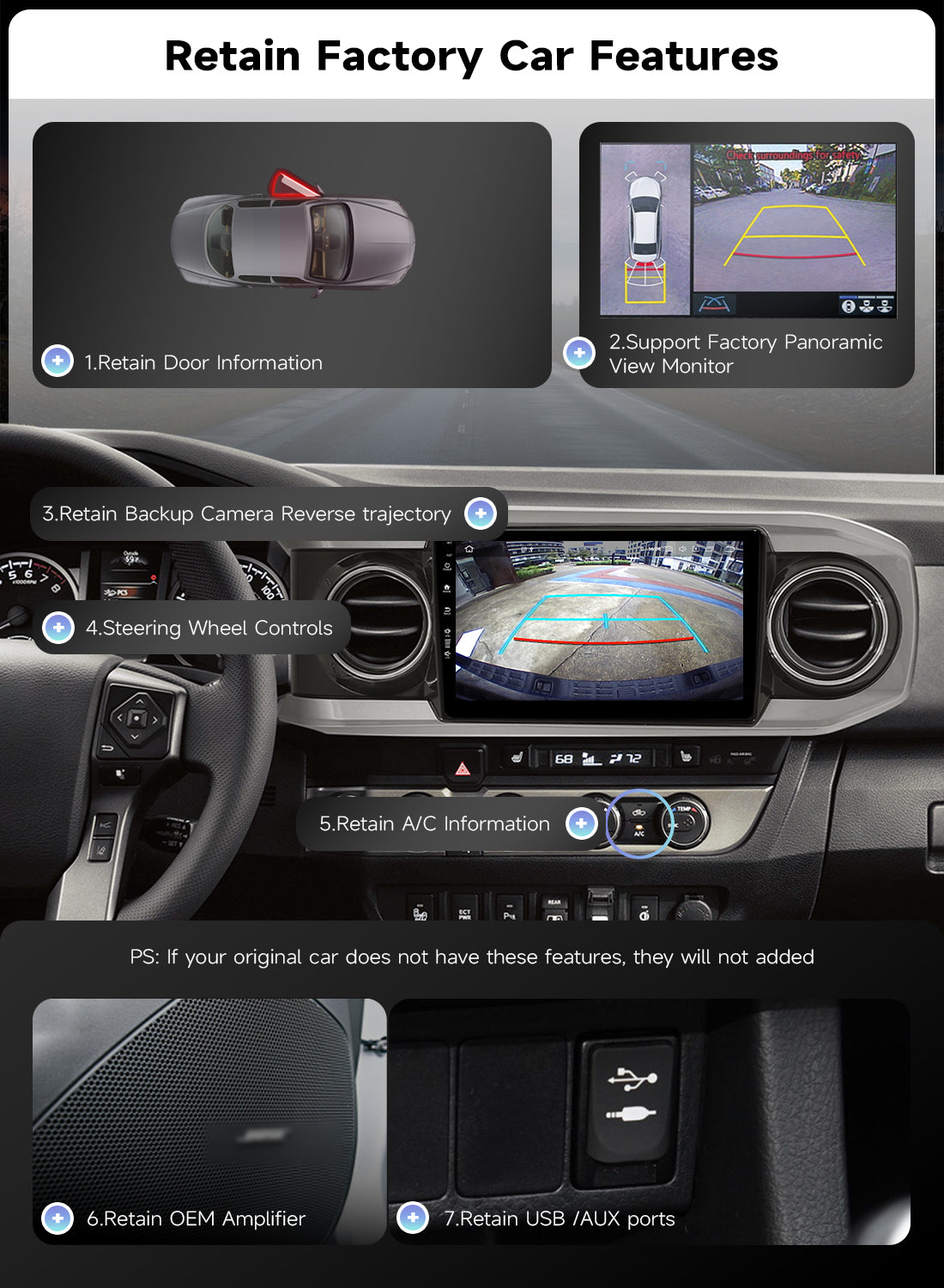 Roadanvi X14 6G+128G Head Unit for Toyota Tacoma 2016-2022 Wireless Apple Carplay & Android Auto, 10.2" Touch Screen Car Stereo, Bluetooth 5.2 GPS Navigation,4G LTE,5G WiFi,DTS Radio