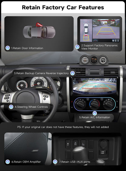 Roadanvi X14 12.3" Radio for Toyota FJ Cruiser 2007-2018,Wireless Apple Carplay Andorid Auto,6GB+128GB Head Unit Bluetooth 5.2 Car Stereo 2K QLED Touchscreen 1920x720 GPS Navigation,Black