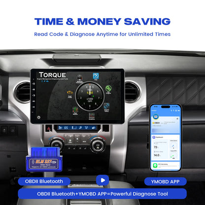 Roadanvi OBD2 Car Automotive Diagnostic Scanner Save & Share Reports Torque app Plug into Car Directly Car Diagnostic Scanner Tool Accessory
