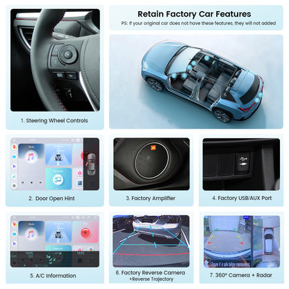 Roadanvi X12 10.2" Android 12 Car Stereo for Toyota Corolla 2014 2015 2016 Carplay Android Auto Car Radio WiFi+4G LTE 1280x720 QLED Touch Screen Head Unit Bluetooth 4GB+64GB GPS Navigation