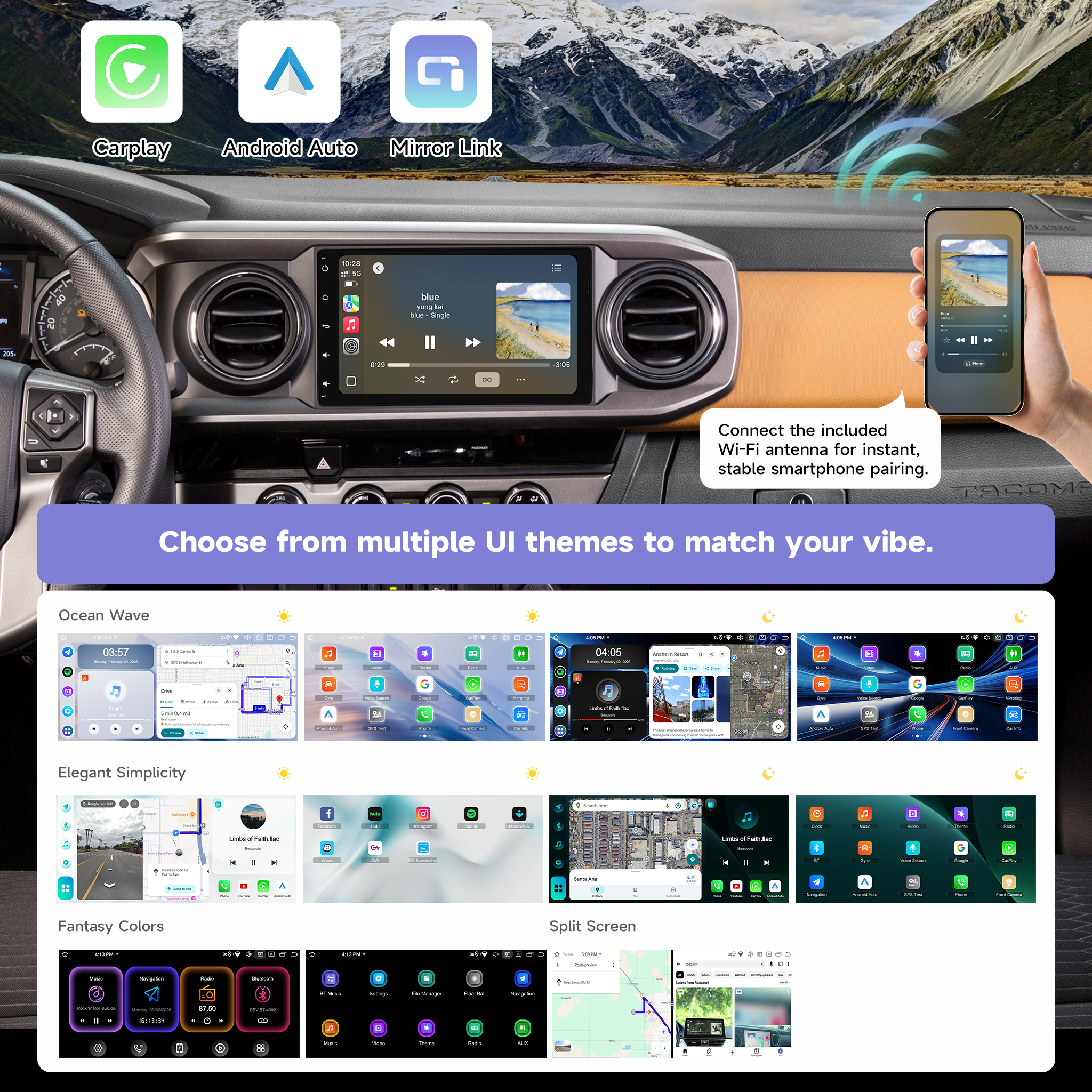 Roadanvi X14 9" Universal Toyota Car Radio for Tacoma 2016-2022, Corolla 2017-2018, Sienna 2014-2016