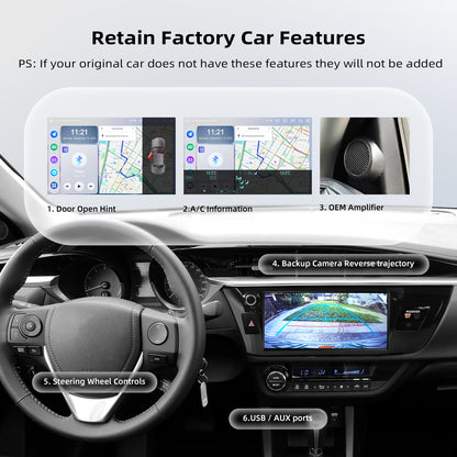 Roadanvi Android 14 6G+128GB 10.33" Car Stereo for Toyota Corolla 2014-2016 Wireless Carplay & Android Auto,Bluetooth 5.2 Head Unit,4G LTE,5G WiFi,QLED Touch Screen Radio,GPS Navigation,X14 Series